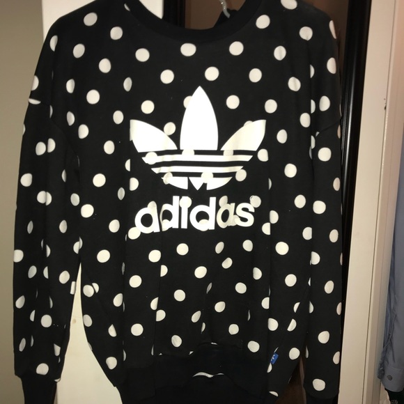 black and white polka dot adidas jacket